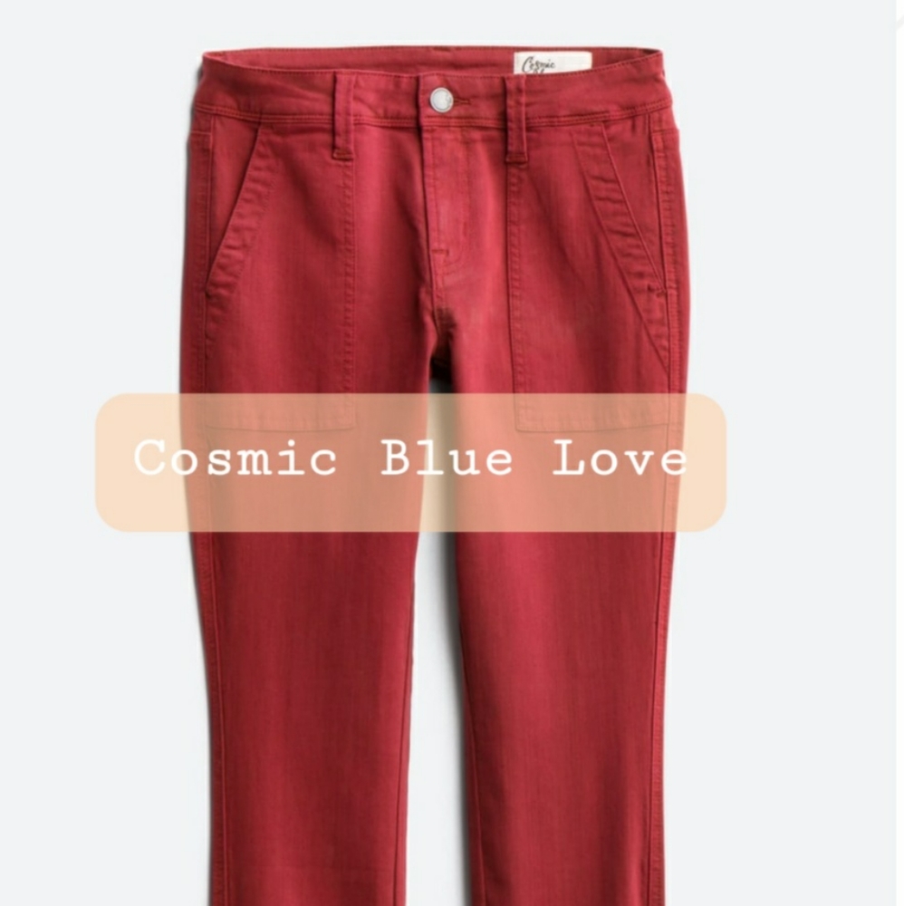 Cosmic Blue Love Petite Length Addy Cargo Skinny Pants